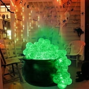 Gallickan Halloween Decorations Outdoor, Witches Cauldron for Halloween Party, Witches Cauldron on Tripod with String Lights, Halloween Patio Garden Lawn Decor, Black